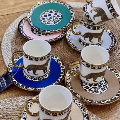 ست 6 نفره قهوه خوری آجار leopra اصل ترک