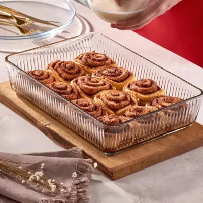 تابه پیرکس بورجام شیاردار مستطیلی پاشاباغچه کد 59204