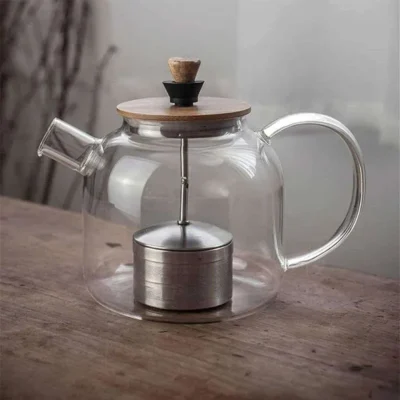 قوری پیرکس صافی دار وارداتی درب بامبو