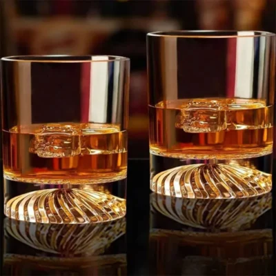 نیم لیوان بلور زیره بلند کف شیاردار yujing